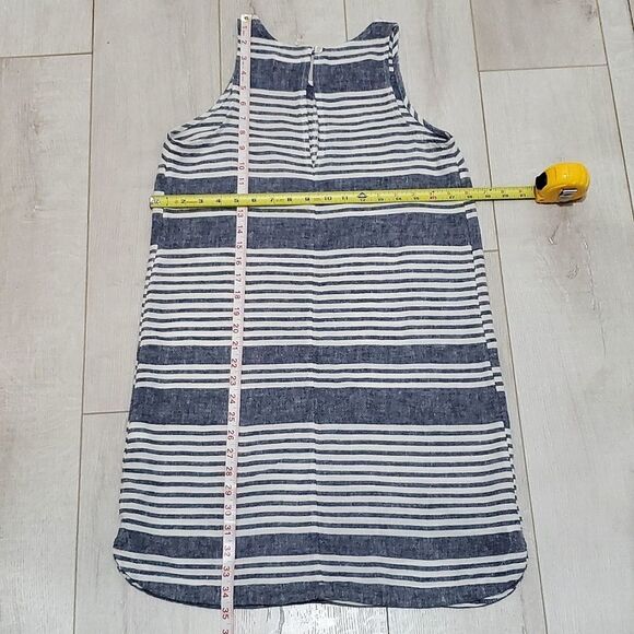 OLD NAVY MIDI SUMMER DRESS, Sz S, Blue/White, Striped, Sleeveless, Linen/Rayon - Picture 9 of 11